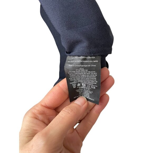 Tory Burch Ariana Tunic V Neck Long Sleeve Blue 2 - Picture 9 of 9